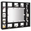 Fekete LED-es tükrös szekrény 91x15x76,5 cm