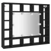 Fekete LED-es tükrös szekrény 91x15x76,5 cm
