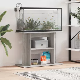   Szürke sonoma akváriumállvány 80 x 35 x 60 cm rétegelt fából