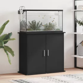 Fekete szerelt fa akváriumi állvány 81x36x73 cm