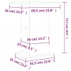 Füstös tölgy szerelt fa akváriumtartó állvány 60,5x36x72,5 cm