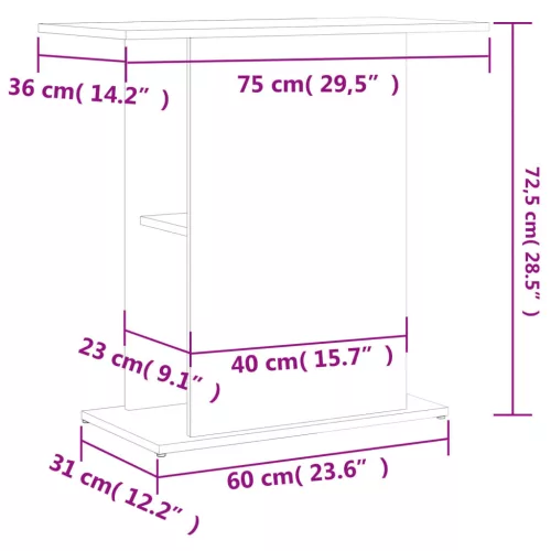 Sonoma tölgyfa akváriumállvány 75 x 36 x 72,5 cm rétegelt fából