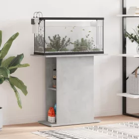 Betonszürke szerelt fa akváriumi állvány 75x36x72,5 cm
