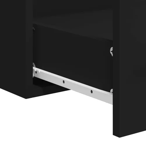 Fekete szerelt fa fürdőszobaszekrény tükörrel