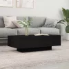 Fekete szerelt fa dohányzóasztal 100x49,5x31 cm