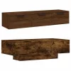 Füstös tölgy színű szerelt fa dohányzóasztal 100x49,5x31 cm