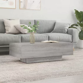 Szürke sonoma szerelt fa dohányzóasztal 100x49,5x31 cm