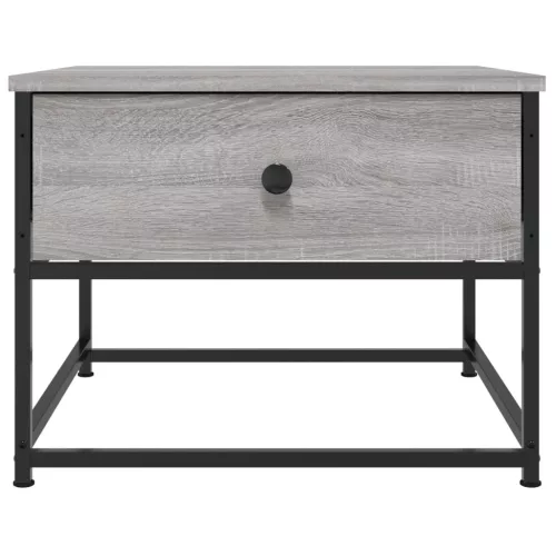 Szürke sonoma színű szerelt fa dohányzóasztal 51x51x40 cm