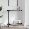 Szürke sonoma színű szerelt fa konzolasztal 75x22,5x75 cm