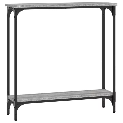 Szürke sonoma színű szerelt fa konzolasztal 75x22,5x75 cm