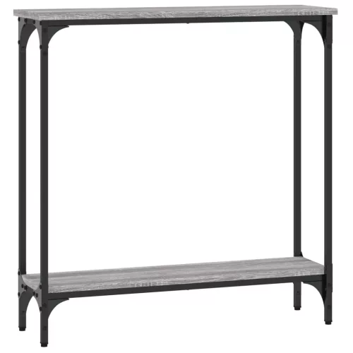 Szürke sonoma színű szerelt fa konzolasztal 75x22,5x75 cm