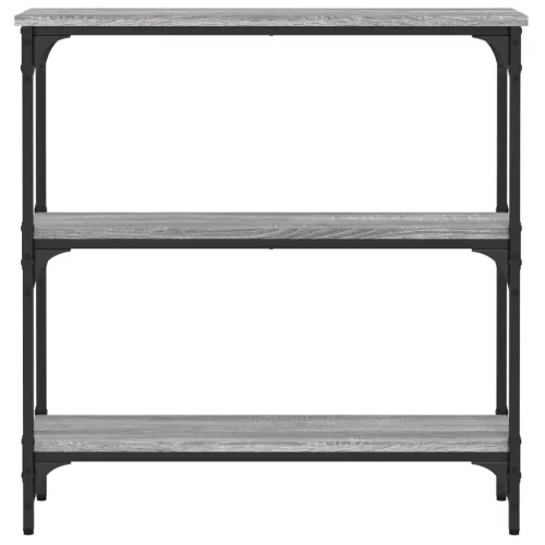Szürke sonoma színű szerelt fa konzolasztal 75x22,5x75 cm