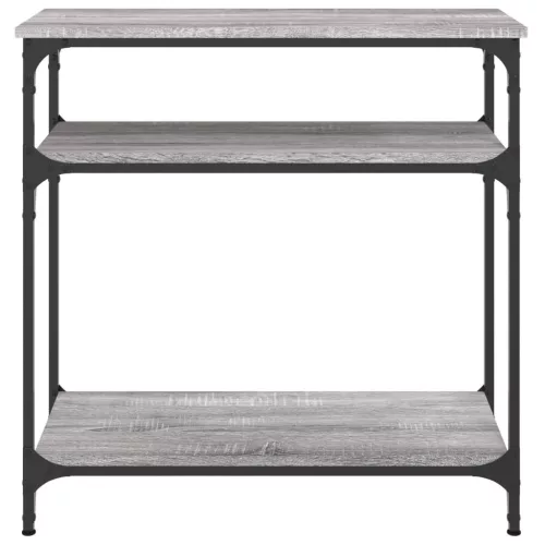 Szürke sonoma színű szerelt fa konzolasztal 75 x 29 x 75 cm