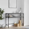 Szürke sonoma színű szerelt fa konzolasztal 100x35,5x75 cm