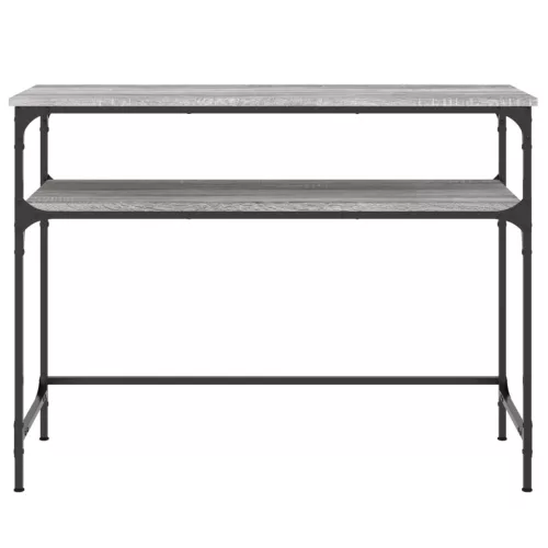 Szürke sonoma színű szerelt fa konzolasztal 100x35,5x75 cm