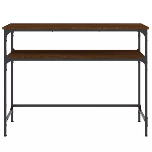 Barna tölgyszínű szerelt fa tálalóasztal 100x35,5x75 cm