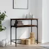 Füstös tölgy színű szerelt fa tálalóasztal 75x35,5x75 cm
