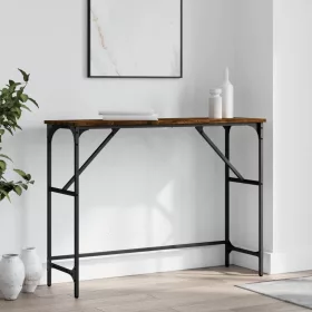   Füstös tölgy színű szerelt fa tálalóasztal 100x32x75 cm
