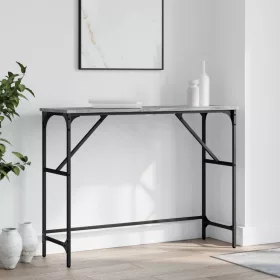   Szürke sonoma színű szerelt fa tálalóasztal 100x32x75 cm