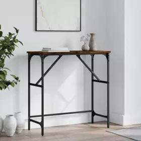   Füstös tölgy színű szerelt fa tálalóasztal 75x32x75 cm