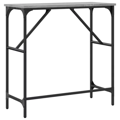 Szürke sonoma színű szerelt fa konzolasztal 75x32x75 cm