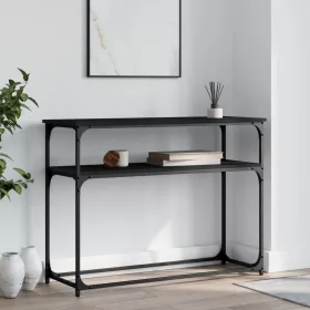 Fekete szerelt fa tálalóasztal 100x35,5x75 cm