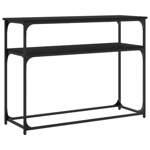 Fekete szerelt fa tálalóasztal 100x35,5x75 cm
