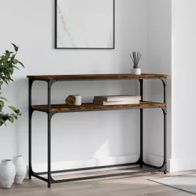   Füstös tölgy színű szerelt fa tálalóasztal 100x35,5x75 cm