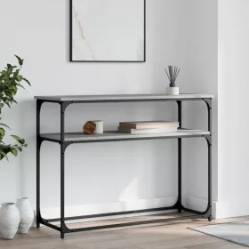  Szürke sonoma színű szerelt fa tálalóasztal 100x35,5x75 cm