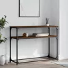 Barna tölgyszínű szerelt fa tálalóasztal 100x35,5x75 cm