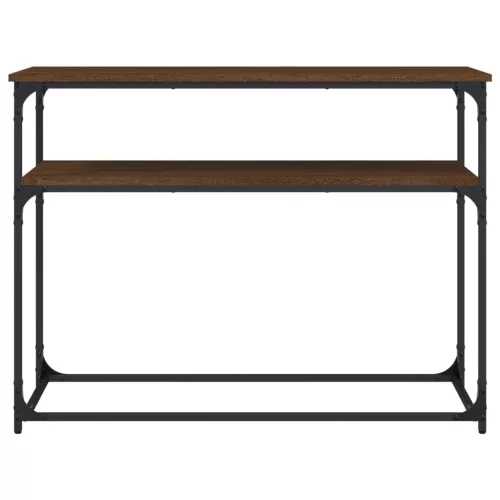 Barna tölgyszínű szerelt fa tálalóasztal 100x35,5x75 cm