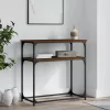 Barna tölgyszínű szerelt fa tálalóasztal 75x35,5x75 cm