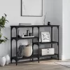 Fekete szerelt fa tálalóasztal 102x29x75 cm
