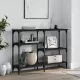 Fekete szerelt fa tálalóasztal 102x29x75 cm