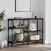 Füstös tölgy színű szerelt fa tálalóasztal 102x29x75 cm