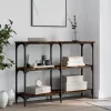 Füstös tölgy színű szerelt fa tálalóasztal 100 x 29 x 75 cm