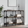 Barna tölgyszínű szerelt fa tálalóasztal 100x29x75 cm