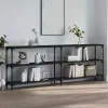Fekete szerelt fa tálalóasztal 200x29x75 cm