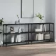 Fekete szerelt fa tálalóasztal 200x29x75 cm
