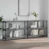 Szürke sonoma színű szerelt fa konzolasztal 200x29x75 cm
