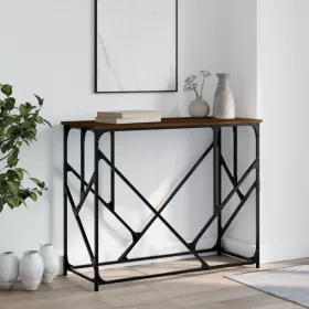 Barna tölgyszínű szerelt fa tálalóasztal 100x40x80 cm