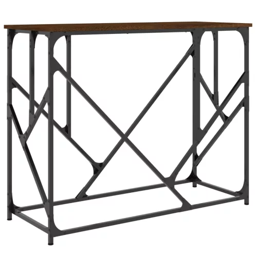 Barna tölgyszínű szerelt fa tálalóasztal 100x40x80 cm