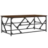 Barna tölgyszínű szerelt fa dohányzóasztal 100 x 50 x 40 cm
