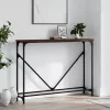 Barna tölgyszínű szerelt fa tálalóasztal 102 x 22,5 x 75 cm