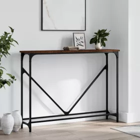   Barna tölgyszínű szerelt fa tálalóasztal 102 x 22,5 x 75 cm