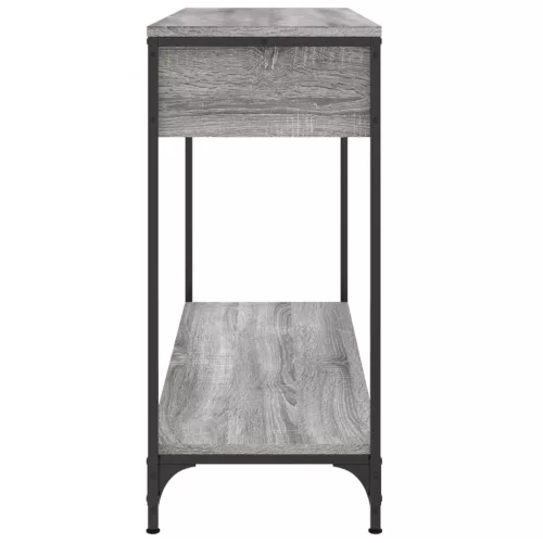 Szürke sonoma színű szerelt fa konzolasztal 100 x 34,5 x 75 cm