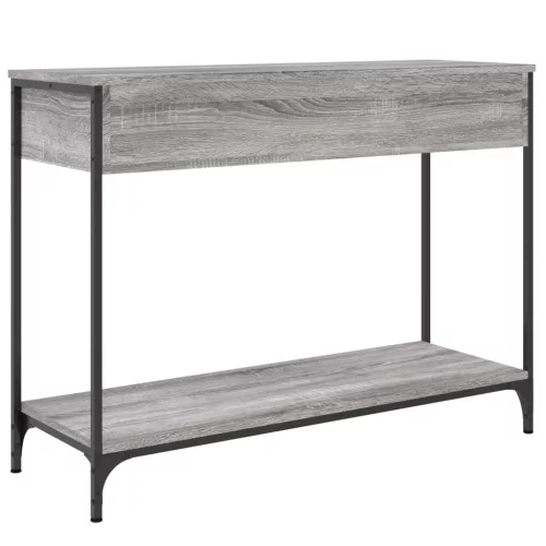 Szürke sonoma színű szerelt fa konzolasztal 100 x 34,5 x 75 cm