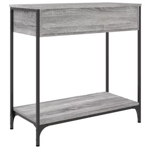 Szürke sonoma színű szerelt fa konzolasztal 75 x 34,5 x 75 cm