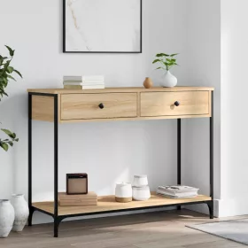   Sonoma tölgy színű szerelt fa dohányzóasztal 100 x 34,5 x 75 cm