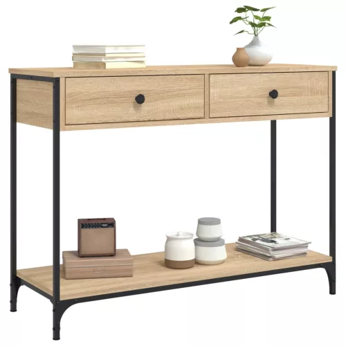 Sonoma tölgy színű szerelt fa dohányzóasztal 100 x 34,5 x 75 cm